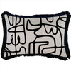 Cushion Cover-Coastal Fringe Black-Castaway-45cm x 45cm