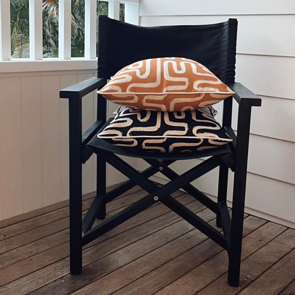 Cushion Cover-With Piping-Maze Rust-60cm x 60cm