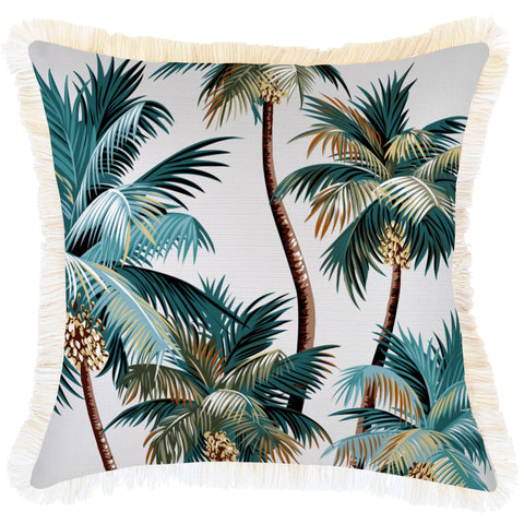 Cushion Cover-With Piping-Palm Trees Natural-45cm x 45cm