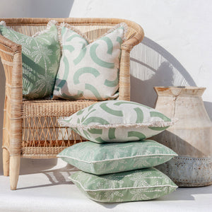 Cushion Cover-With Piping-Cabana Palms Sage-45cm x 45cm
