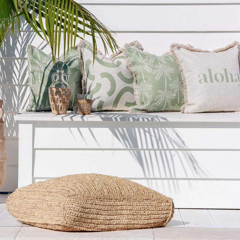 Cushion Cover-With Piping-Cabana Palms Sage-45cm x 45cm