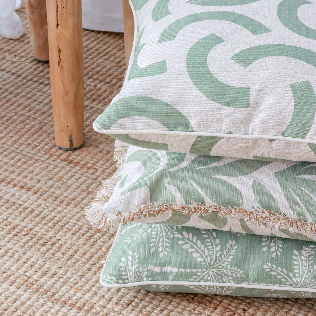 Cushion Cover-With Piping-Cabana Palms Sage-35cm x 50cm