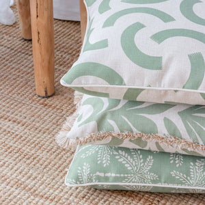 Cushion Cover-With Piping-Cabana Palms Sage-35cm x 50cm