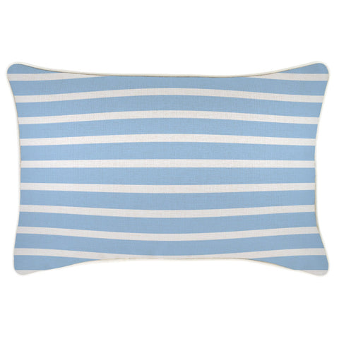 Cushion Cover-Coastal Fringe-Check Blue-35cm x 50cm