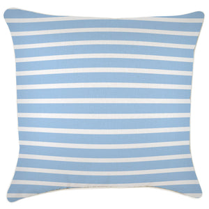 Cushion Cover-With Piping-Hampton Stripe Pale Blue-60cm x 60cm
