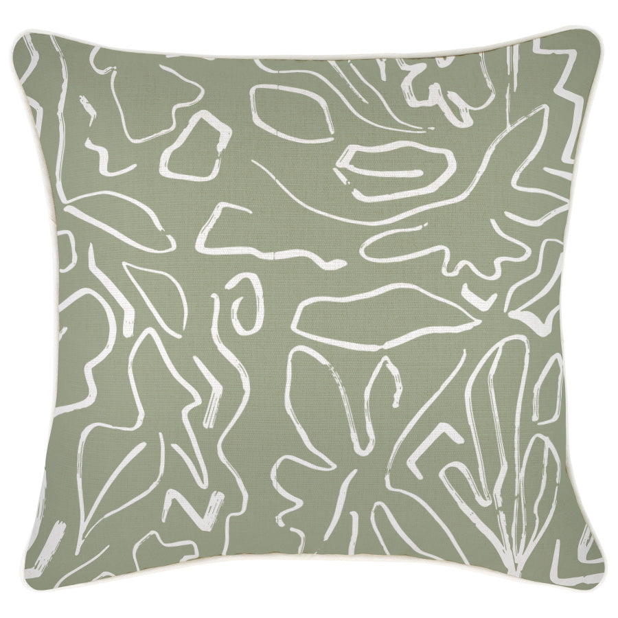 Cushion Cover-With Piping-Playa Sage-45cm x 45cm