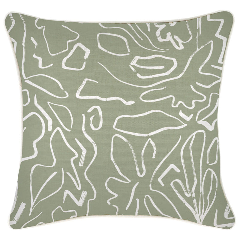 Cushion Cover-With Piping-Playa Sage-45cm x 45cm