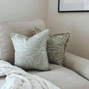 Cushion Cover-With Piping-Playa Seafoam-45cm x 45cm