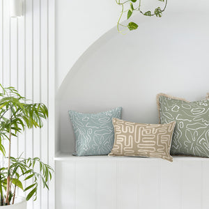 Cushion Cover-With Piping-Playa Seafoam-45cm x 45cm
