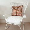 Cushion Cover-With Piping-Maze Rust-45cm x 45cm