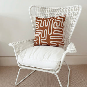 Cushion Cover-With Piping-Maze Rust-45cm x 45cm