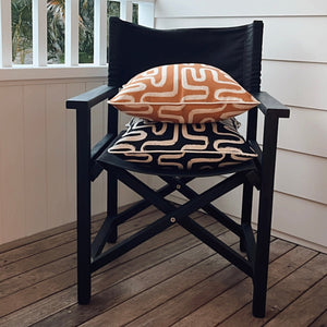 Cushion Cover-With Piping-Maze Rust-45cm x 45cm