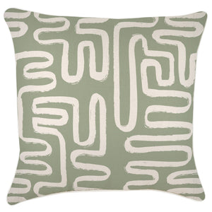 Cushion Cover-With Piping-Maze Sage-60cm x 60cm