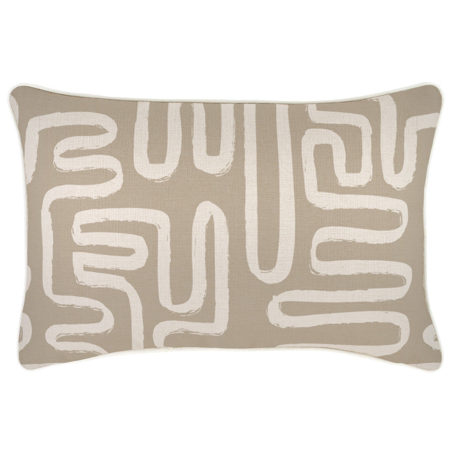 Cushion Cover-With Piping-Maze Taupe-35cm x 50cm
