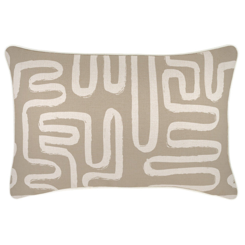 Cushion Cover-With Piping-Maze Taupe-35cm x 50cm