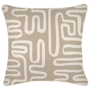 Cushion Cover-With Piping-Maze Taupe-45cm x 45cm