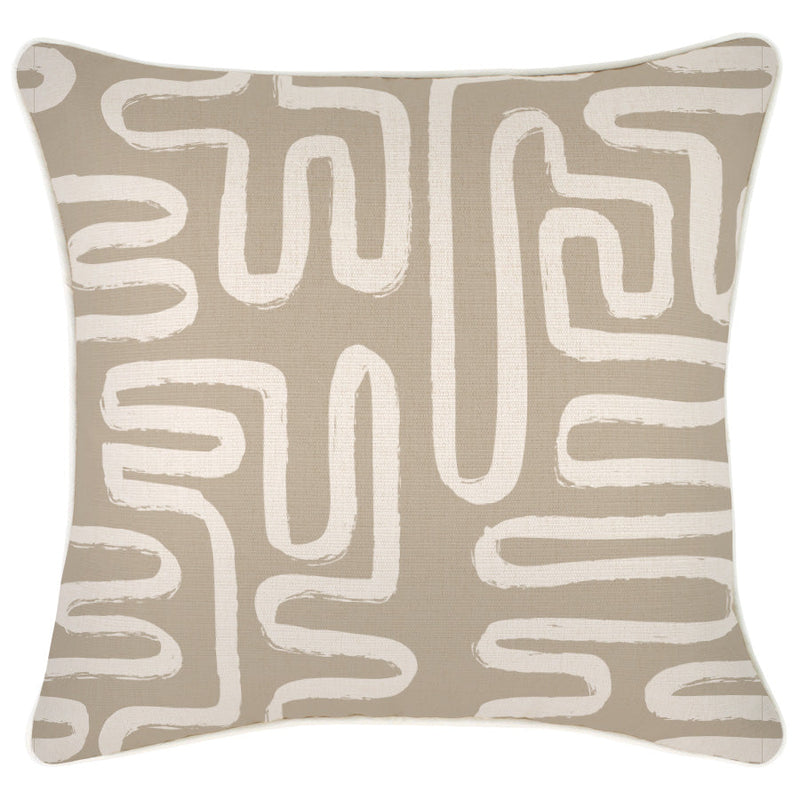 Cushion Cover-With Piping-Maze Taupe-45cm x 45cm