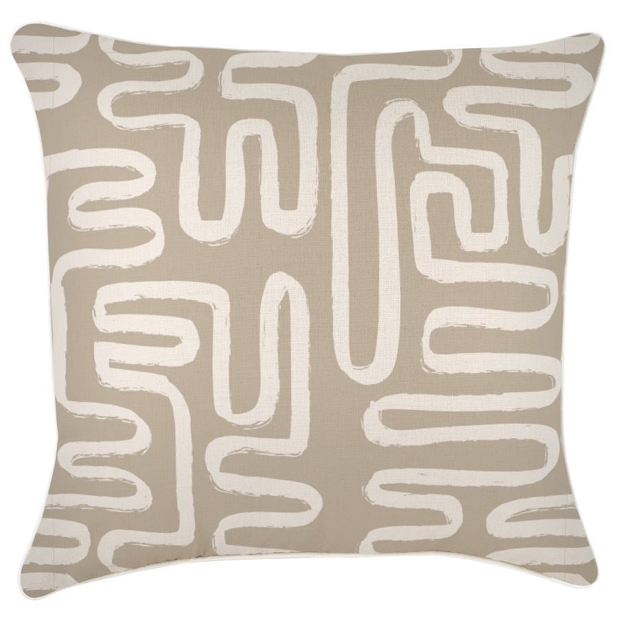 Cushion Cover-With Piping-Maze Taupe-60cm x 60cm