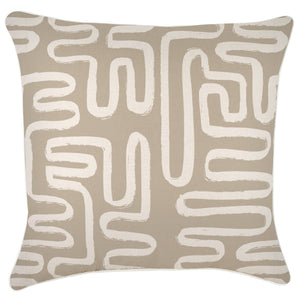 Cushion Cover-With Piping-Maze Taupe-60cm x 60cm