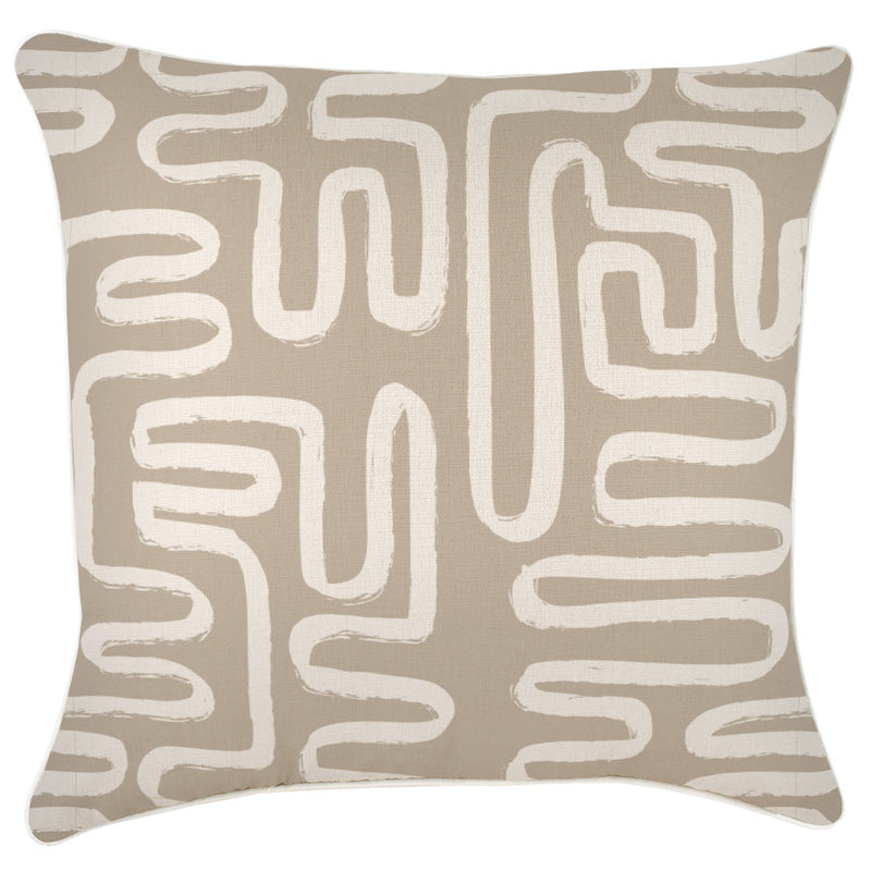 Cushion Cover-With Piping-Maze Taupe-60cm x 60cm
