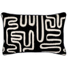 Cushion Cover-With Black Piping-Maze Black-35cm x 50cm