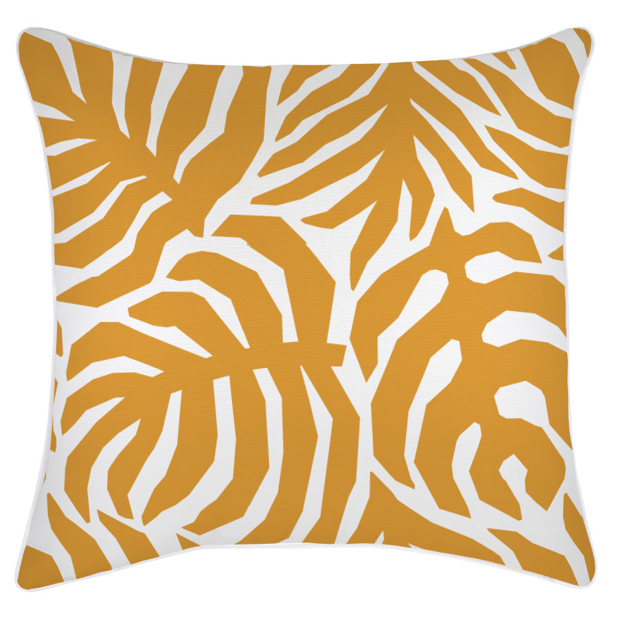Cushion Cover-With Piping-Casa Palms Gold White-60cm x 60cm