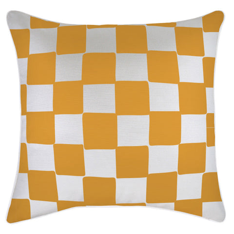 Cushion Cover-Coastal Fringe-Casa Palms Gold White-35cm x 50cm