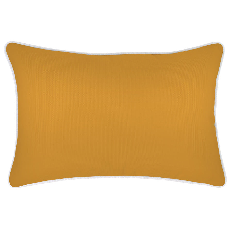 Cushion Cover-With Piping-Solid Gold White-35cm x 50cm