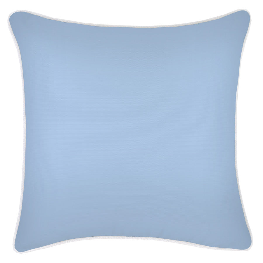 Cushion Cover-With Piping-Solid Blue White-45cm x 45cm