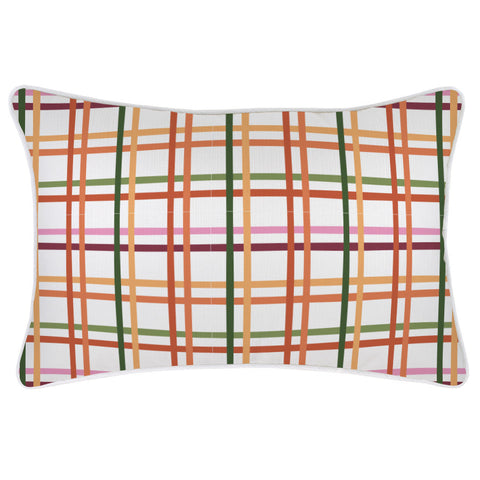 Cushion Cover-Coastal Fringe-Casa Palms Gold White-35cm x 50cm