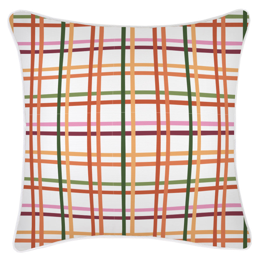 Cushion Cover-With Piping-Colour Mesh White-45cm x 45cm