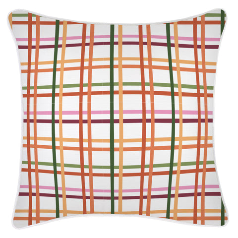 Cushion Cover-Coastal Fringe-Casa Palms Gold White-35cm x 50cm