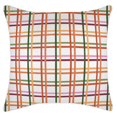 Cushion Cover-Coastal Fringe-Casa Palms Gold White-35cm x 50cm