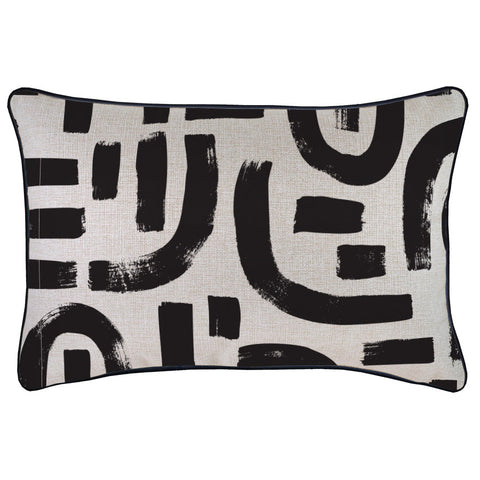 Cushion Cover-Coastal Fringe Black-Castaway-45cm x 45cm