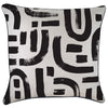 Cushion Cover-With Black Piping-Abstract Black-60cm x 60cm