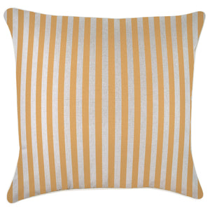 Cushion Cover-With Piping-Candy Stripe Mustard-60cm x 60cm
