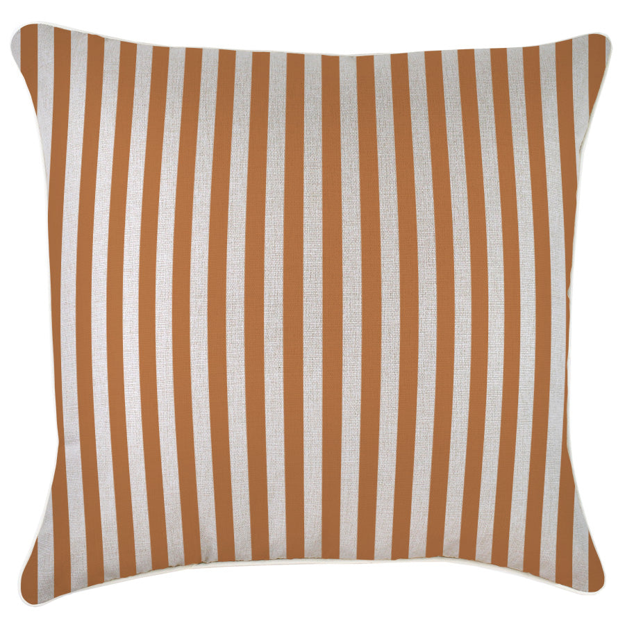 Cushion Cover-With Piping-Candy Stripe Rust-60cm x 60cm