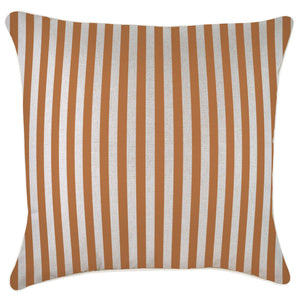 Cushion Cover-With Piping-Candy Stripe Rust-60cm x 60cm