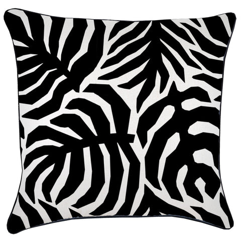 Cushion Cover-Coastal Fringe Black-Castaway-45cm x 45cm