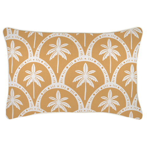 Cushion Cover-Coastal Fringe-Casa Palms Gold White-35cm x 50cm