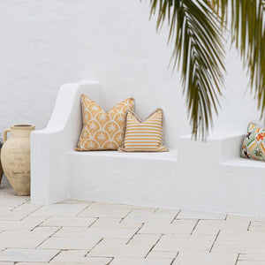 Cushion Cover-With Piping-Corfu Mustard-60cm x 60cm