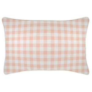 Cushion Cover-With Piping-Ginglam Peach-35cm x 50cm