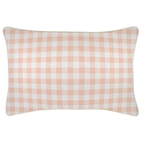 Cushion Cover-Coastal Fringe-Ginglam Peach-45cm x 45cm