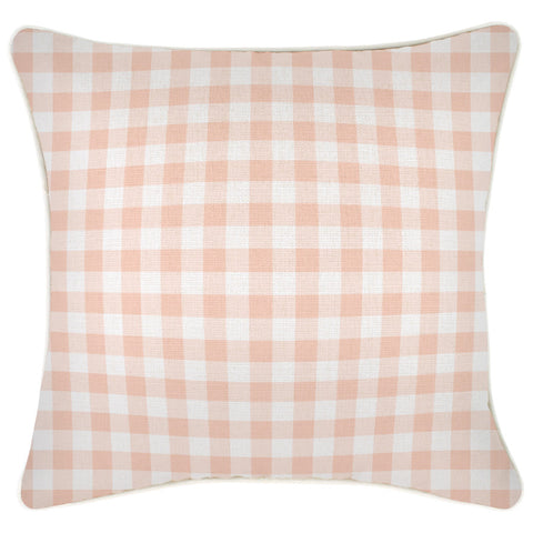 Cushion Cover-Coastal Fringe-Ginglam Peach-45cm x 45cm