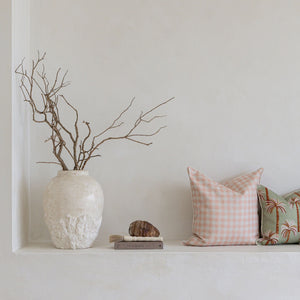 Cushion Cover-With Piping-Ginglam Peach-60cm x 60cm