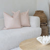 Cushion Cover-With Piping-Ginglam Peach-60cm x 60cm