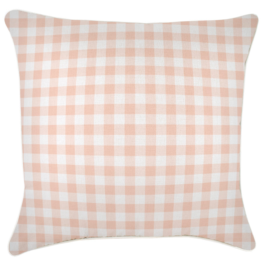 Cushion Cover-With Piping-Ginglam Peach-60cm x 60cm