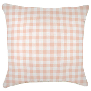 Cushion Cover-With Piping-Ginglam Peach-60cm x 60cm