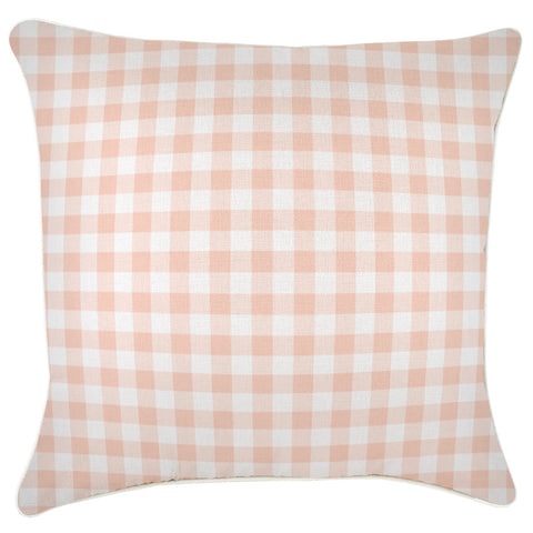 Cushion Cover-Coastal Fringe-Ginglam Peach-45cm x 45cm