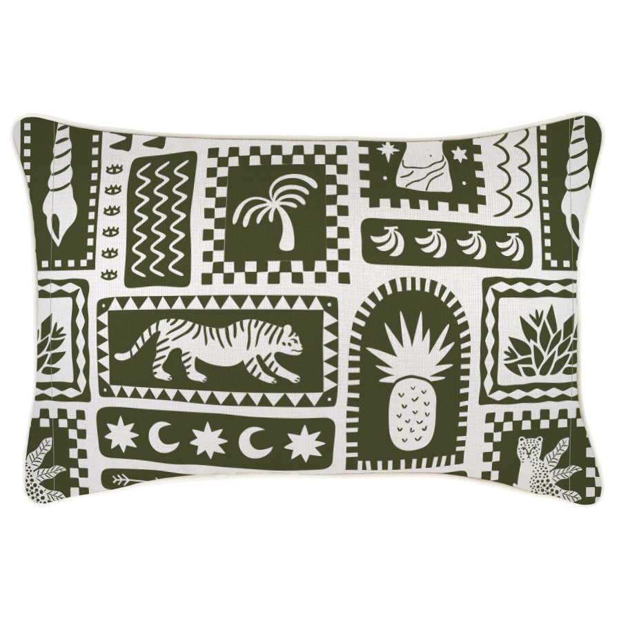 Cushion Cover-With Piping-Naxos Eucalyptus-35cm x 50cm